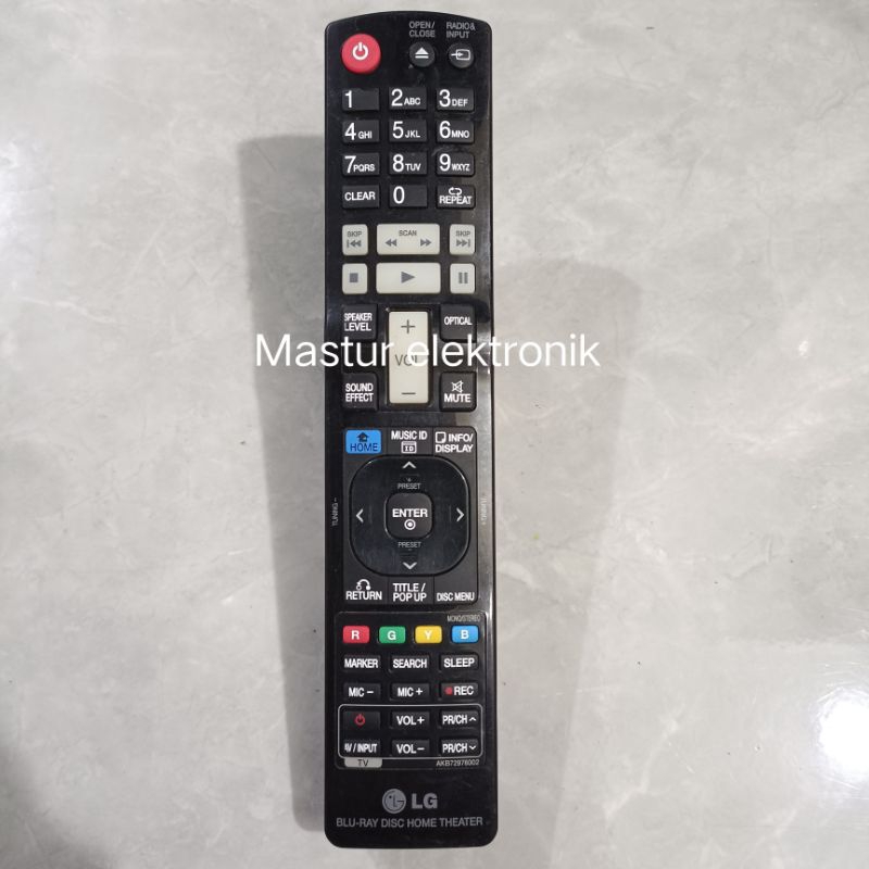 REMOTE REMOT DVD HOME THEATER LG AKB72976002 ORIGINAL