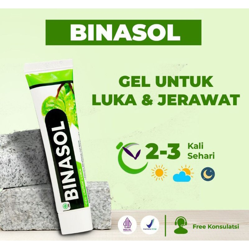 BINASOL GEL LUKA & JERAWAT 40g ASLI ORI 100%
