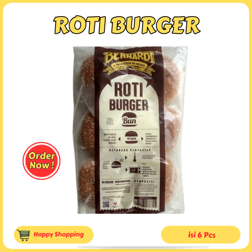 

roti burger bernardi wijen isi 6