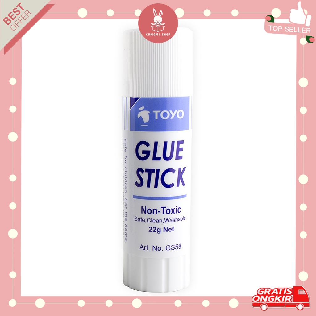 

KUMOMI - Lem Toyo Stick 22g / Glue Stick / Lem Kertas / Perlengkapan Kantor / Perlengkapan Sekolah