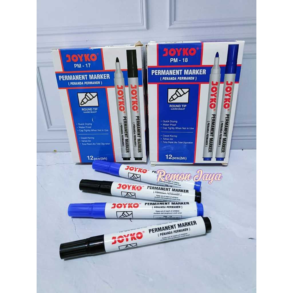 

(ISI 6 PCS) SPIDOL JOYKO PERMANEN WARNA HITAM-BIRU-MERAH