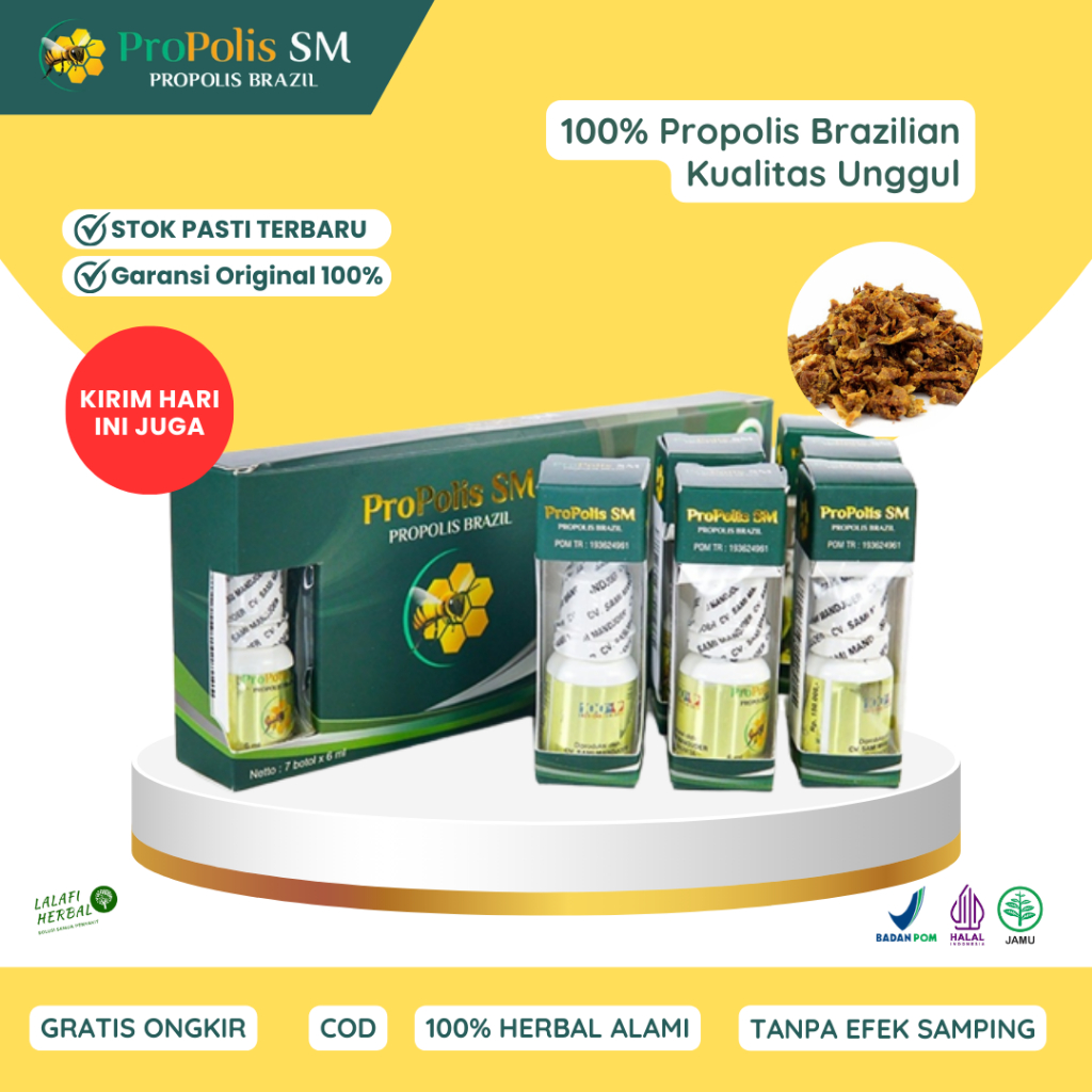 Propolis SM Brazil Asli Original Brazilian Propolis Premium - Sudah BPOM Halal