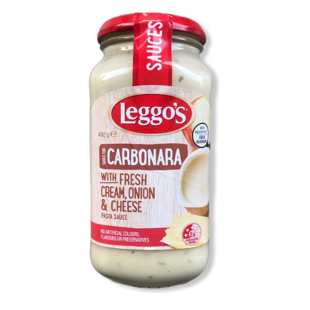 

SAUCE LEGGO'S CARBONARA With Fresh Cream,Onion & Chese