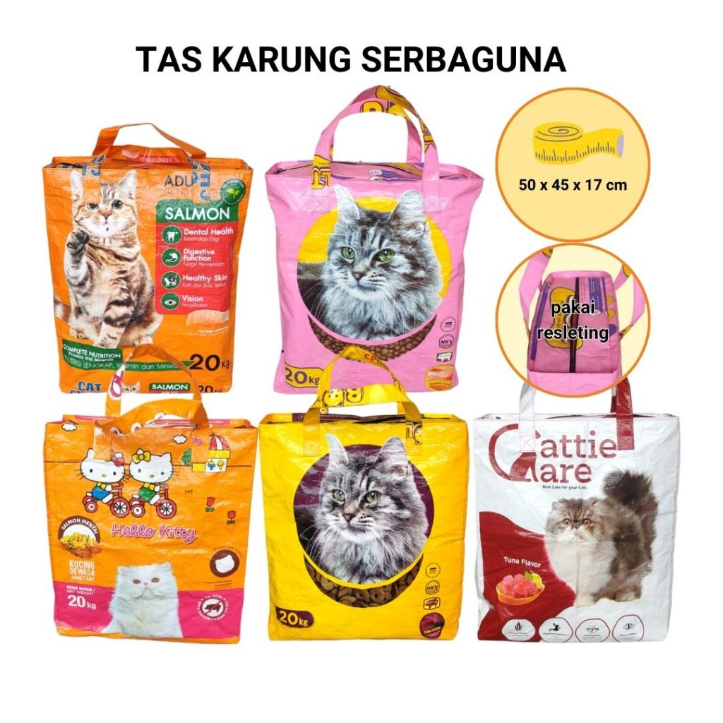 Tas karung serbaguna resleting tas Laundry Tas Karung Besar kuat kerajinan daur ulang