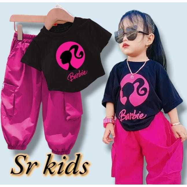 SETELAN  BARBIE CARGO ANAK PEREMPUAN TERBARU USIA 1-12 TAHUN