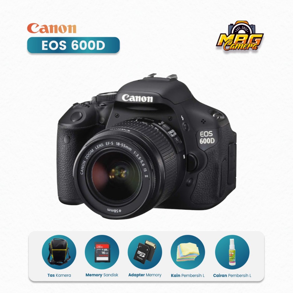 CANON EOS 600D KIS X5 - KAMERA DSLR SEPERTI BARU TANPA MINUS BERGARANSI TOKO MBG CAMERA BUKAN KAMERA