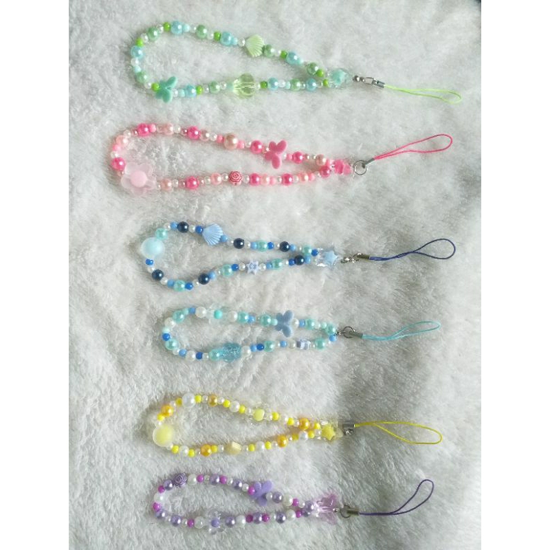 Gantungan hp manik manik phonechain phone strap korean style