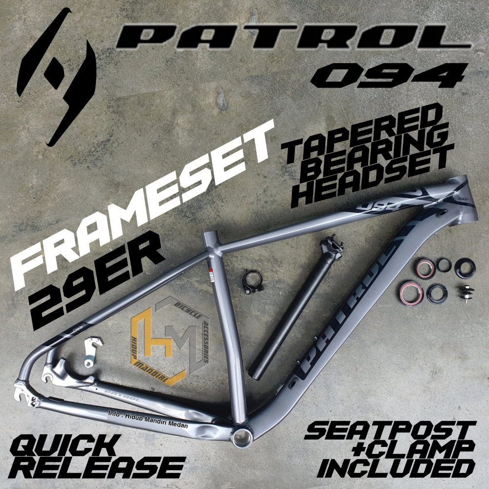 Frameset Patrol 094 Grey Black Frame Hardtail Size M Aloy