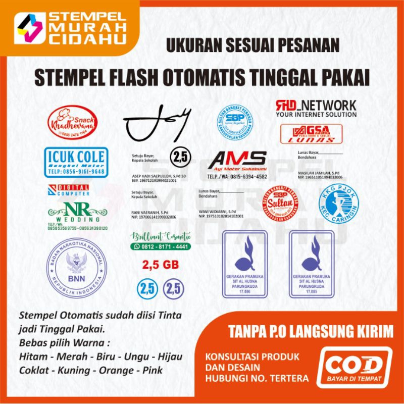 

Stempel Flash Custom Sesuai Pesanan Otomatis