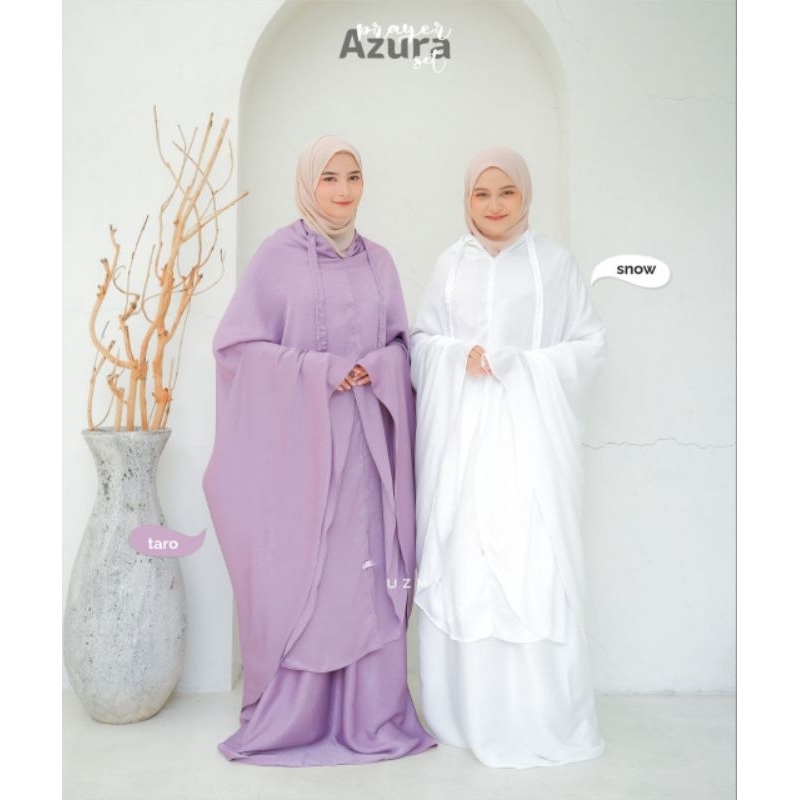 Azura prayer set by uzma hijab || mukena santorini silky || mukena set || mukena tali serut