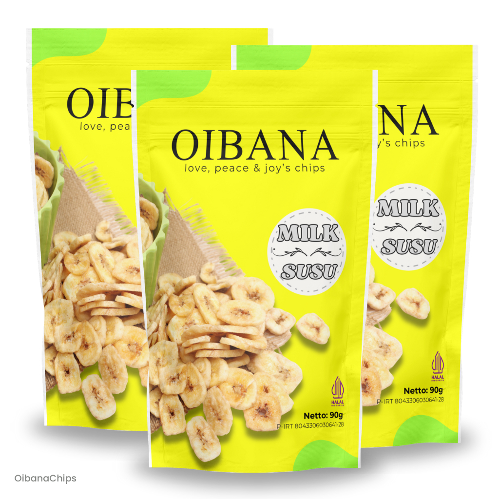 

Paket Hemat Keripik Pisang 90g Oibana Rasa Susu 3 Pcs - Oibana Chips Creamy Milk Package