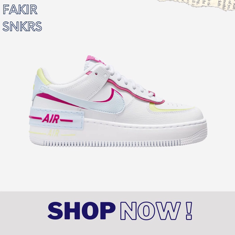 Air force 1 Shadow White Blue Pink