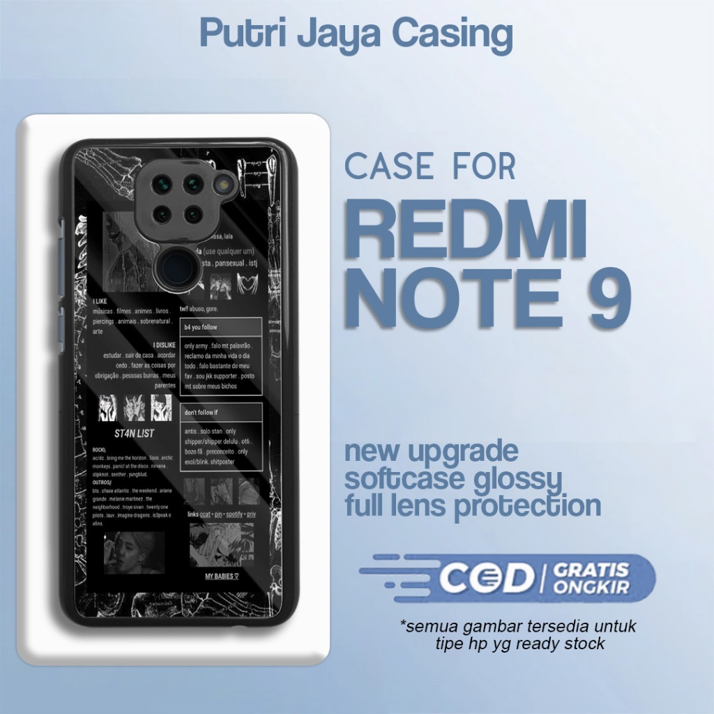 Case Xiaomi Redmi Note 9 Terbaru - Xiaomi Redmi Note 9 - Motif Art 13 Cute - Hardcase Premium Glossy
