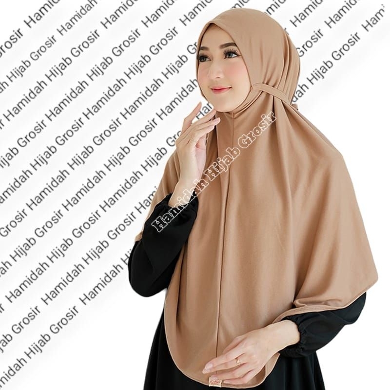 Jilbab Jersey Premium / Bergo Maryam Jumbo Tali Jersey / Hijab Instan Jersey