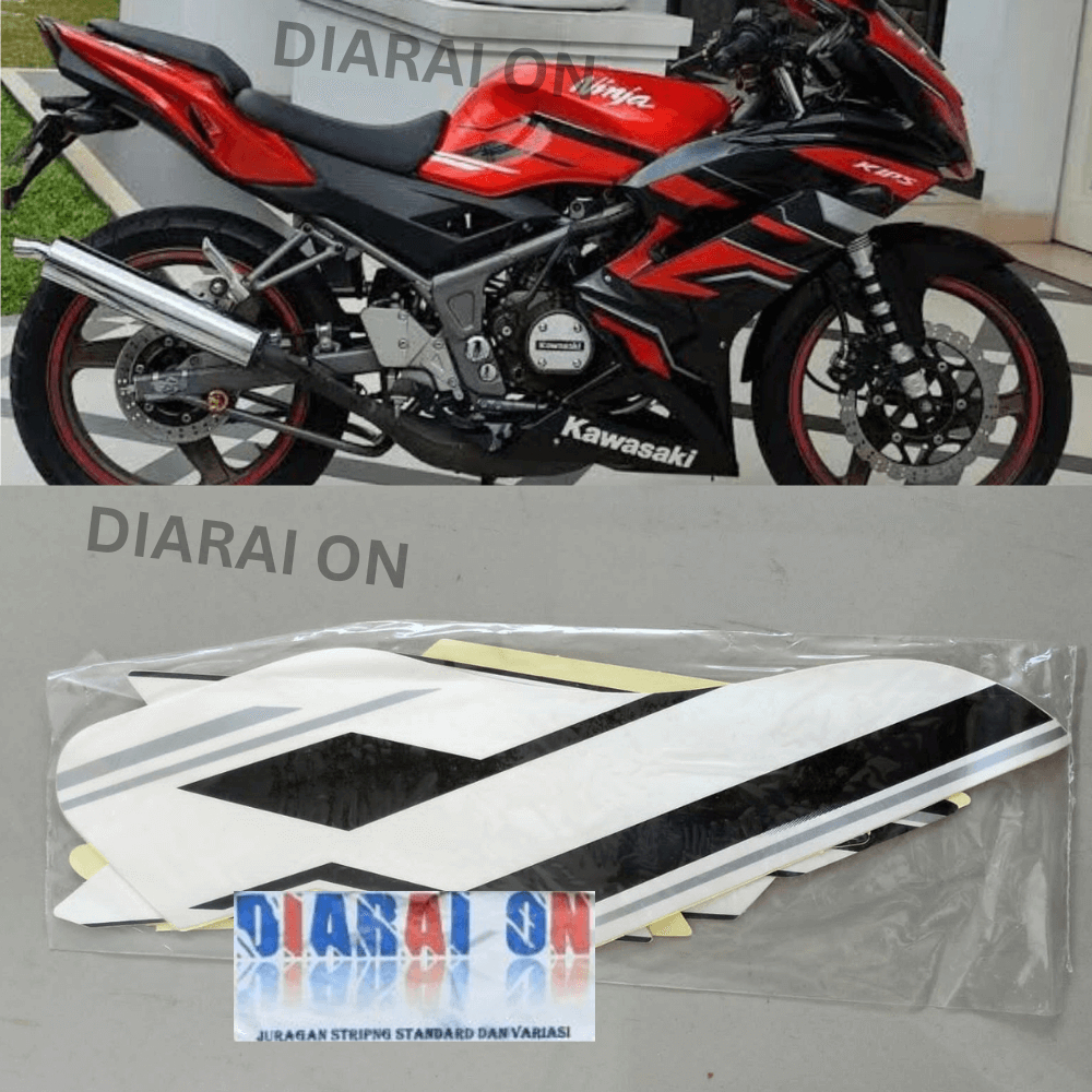 Stiker Striping Kawasaki Ninja RR 150 2015 - Ninja RR Old Putih Murah
