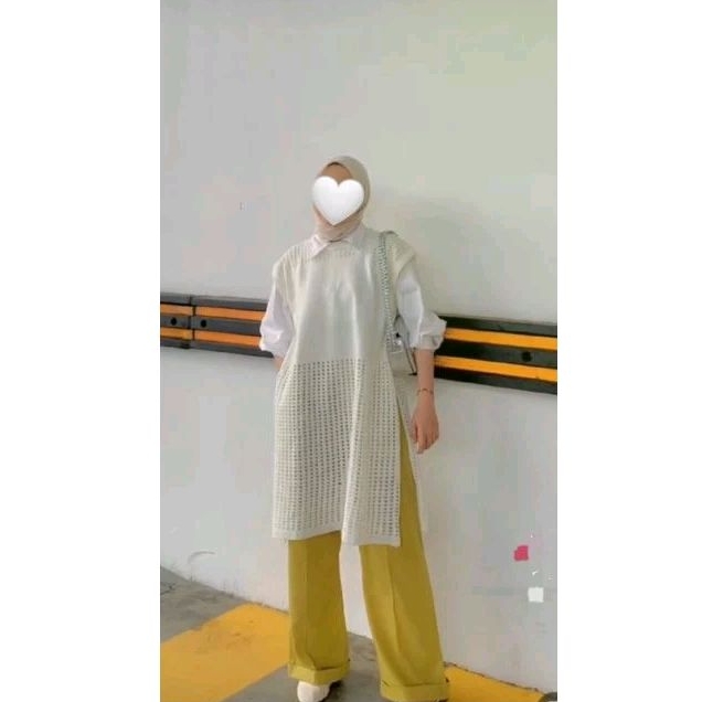 RUBY TUNIK JARING/tunik jaring rajut belah samping import premium