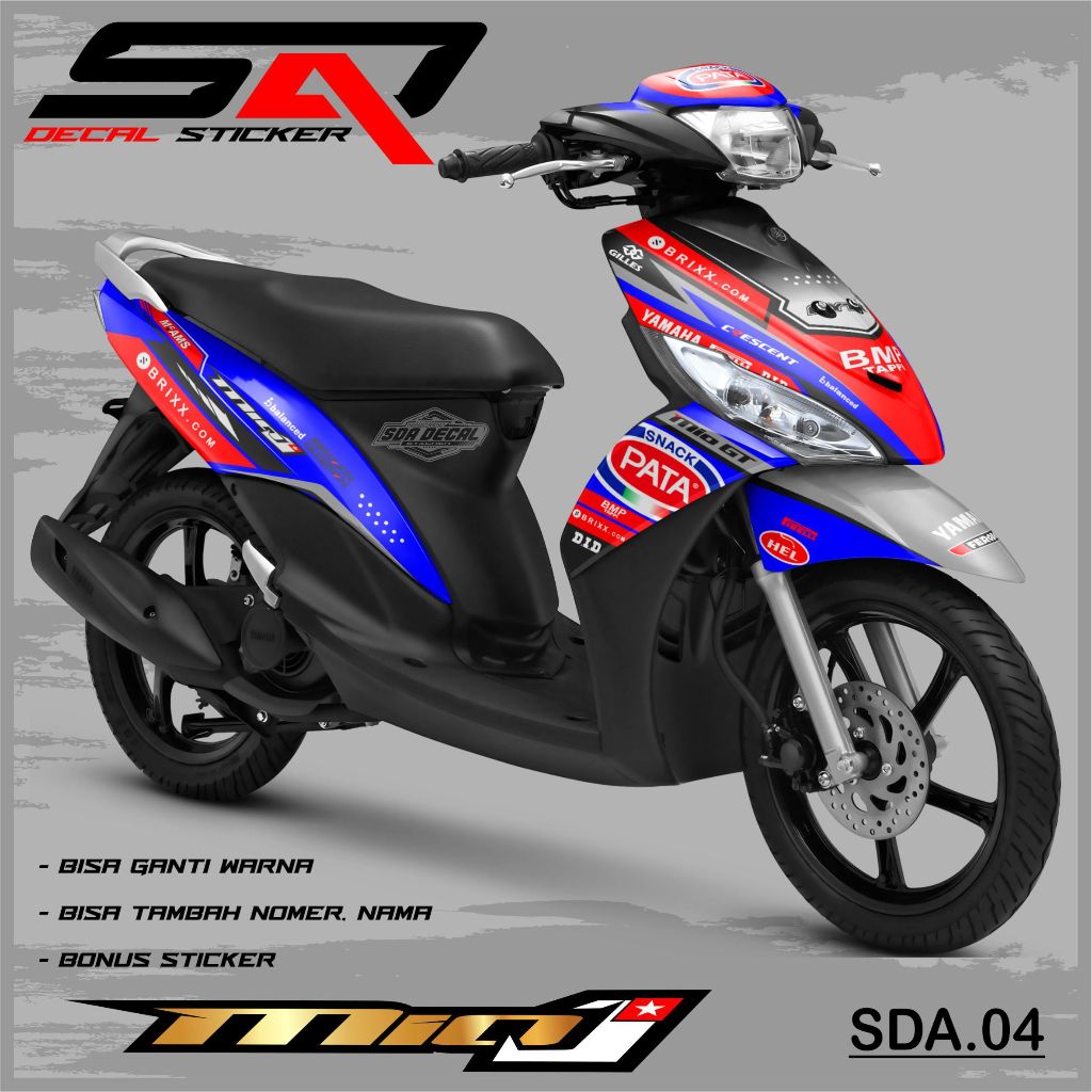 Decal Stiker Custoom Full Body Mio J - Dekal Sticker Variasi Motor Mio J Premium Racing SDA.04