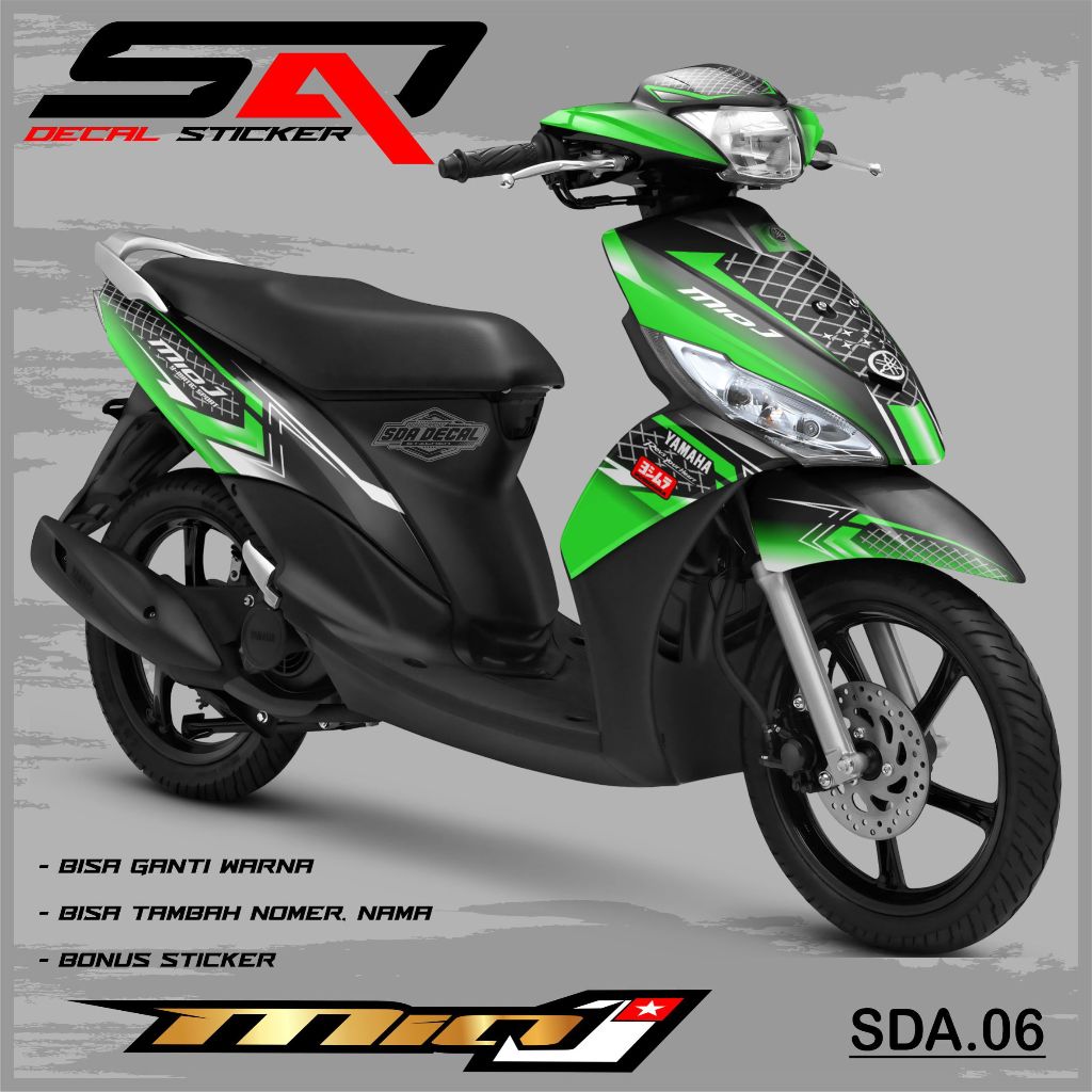 Decal Stiker Custoom Full Body Mio J - Dekal Sticker Variasi Motor Mio J Premium Racing SDA.06