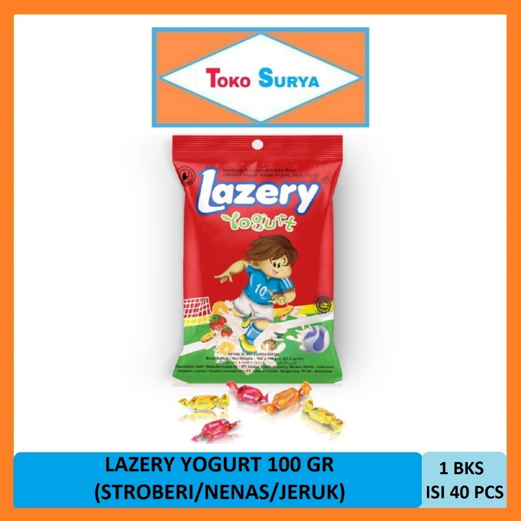 

Lazery Yogurt Permen Lunak Aneka Rasa Stroberi/Nenas/Jeruk 100 Gr