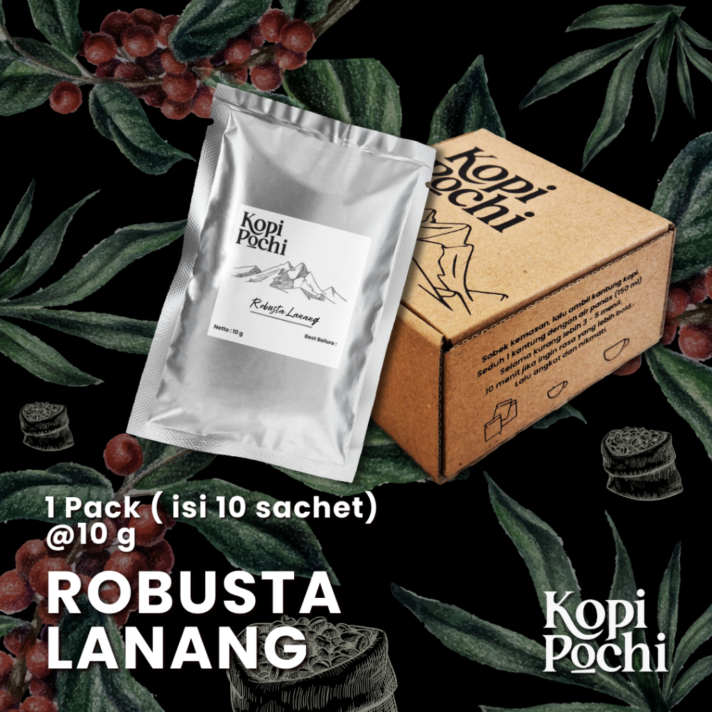

Kopi Robusta Lanang 1 Pack 10 Sachet x 10 gram by Kopi Pochi