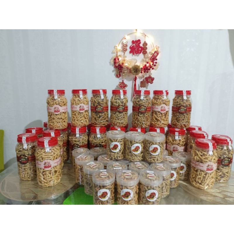 Cemilan Ulat Sutra / Kue Kering Ulat Sutra / Ulat Sutra Wijen Hitam Homemade