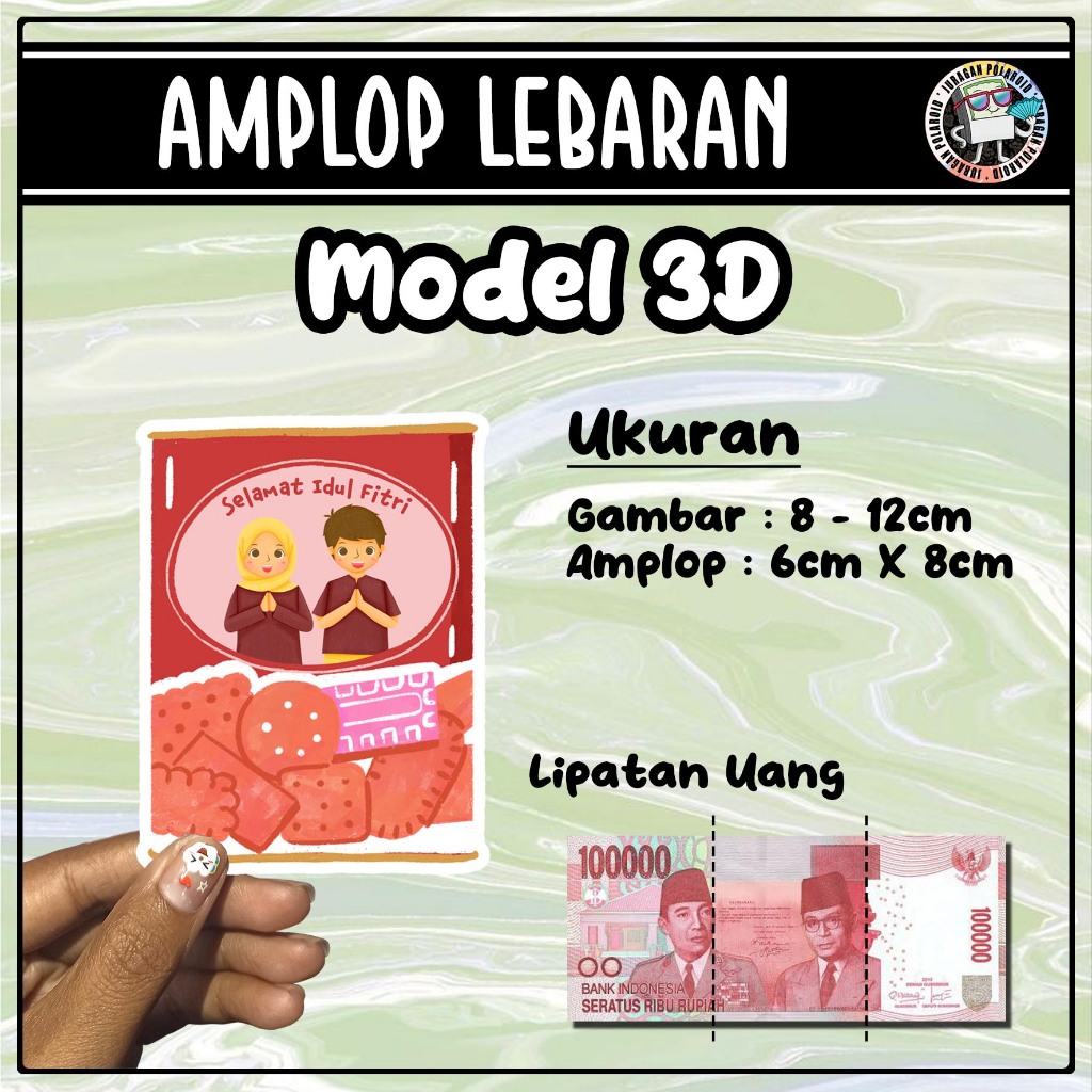 

(isi 5pcs) Amplop/Angpau lebaran 3D unik murah