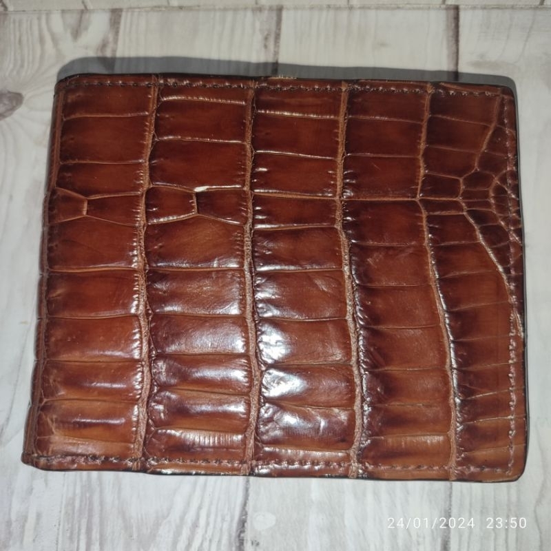 Dompet kulit asli original buaya tempahan jahitan rapi awet dan tahan lama