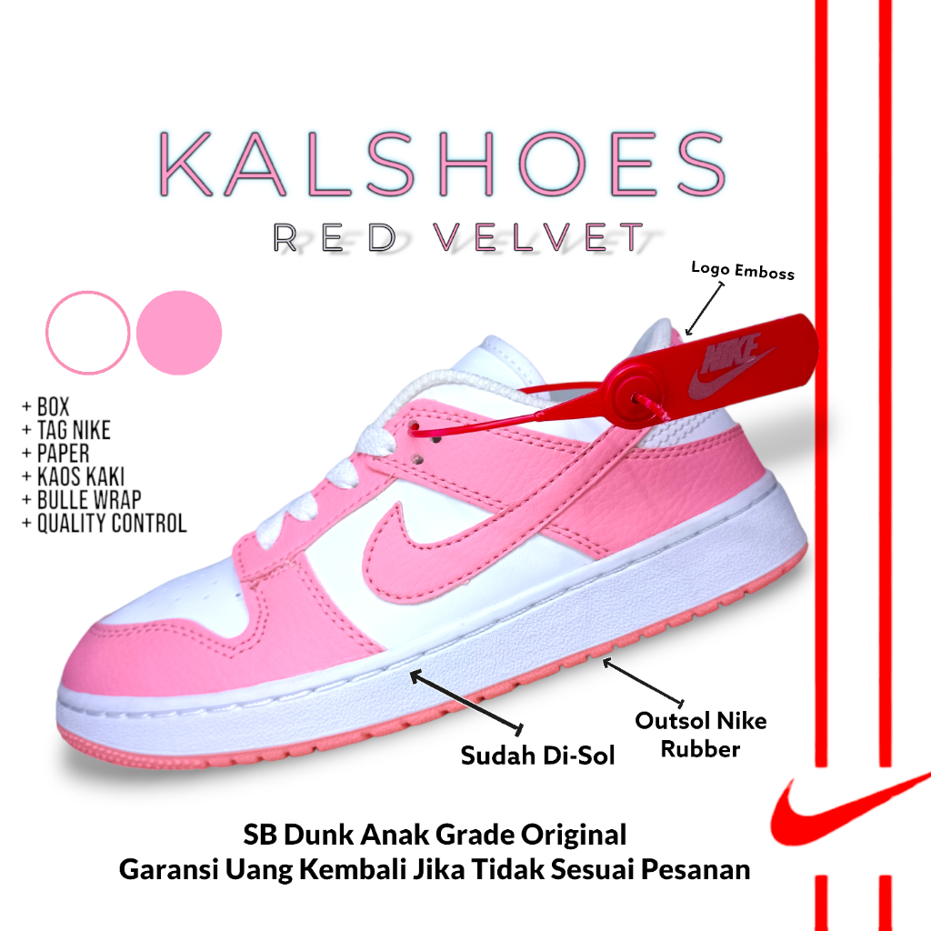 Sepatu Sneakers Anak Perempuan Cewek Wanita SB Dunk Umur 1 2 3 4 5 6 7 8 9 10 Tahun Grade Original P