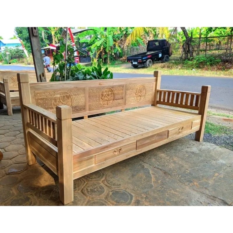 Kursi Bangku Bale Bale kursi santai kursi bale bale minimalis full kayu Jati kursi santai kursi bale