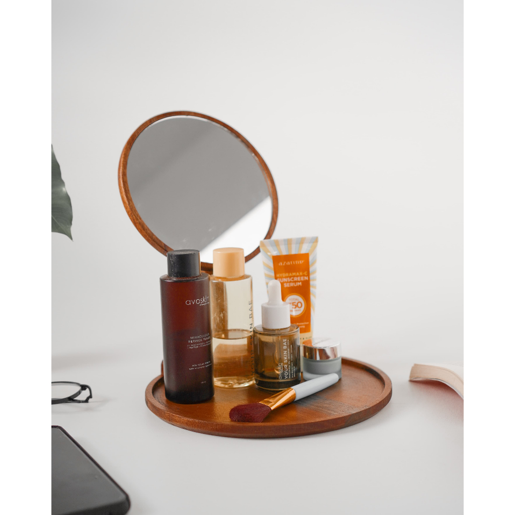 Tempat make up  minimalis / alat make up / perlengkapan make up / kaca make up / nampan make up