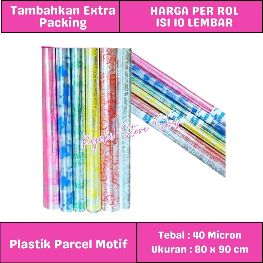 

(10 Lembar) Plastik Parcel Motif Tebal 40 Micron
