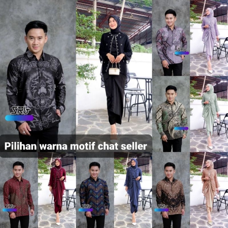 SET KEBAYA CLARISA ORI COUPLE KEMEJA PREMIUM / CUSTOM ANAK & SUPER JUMBO / BAJU SETELAN SERAGAM BATI