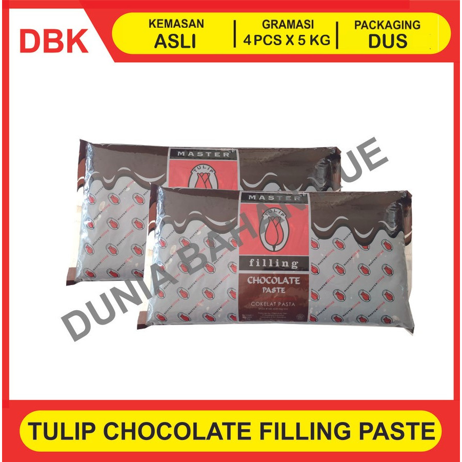 

TULIP COKLAT FILLING / SELAI COKELAT ISIAN 5 KG - 1 DUS 4 PCS / ISIAN COKLAT