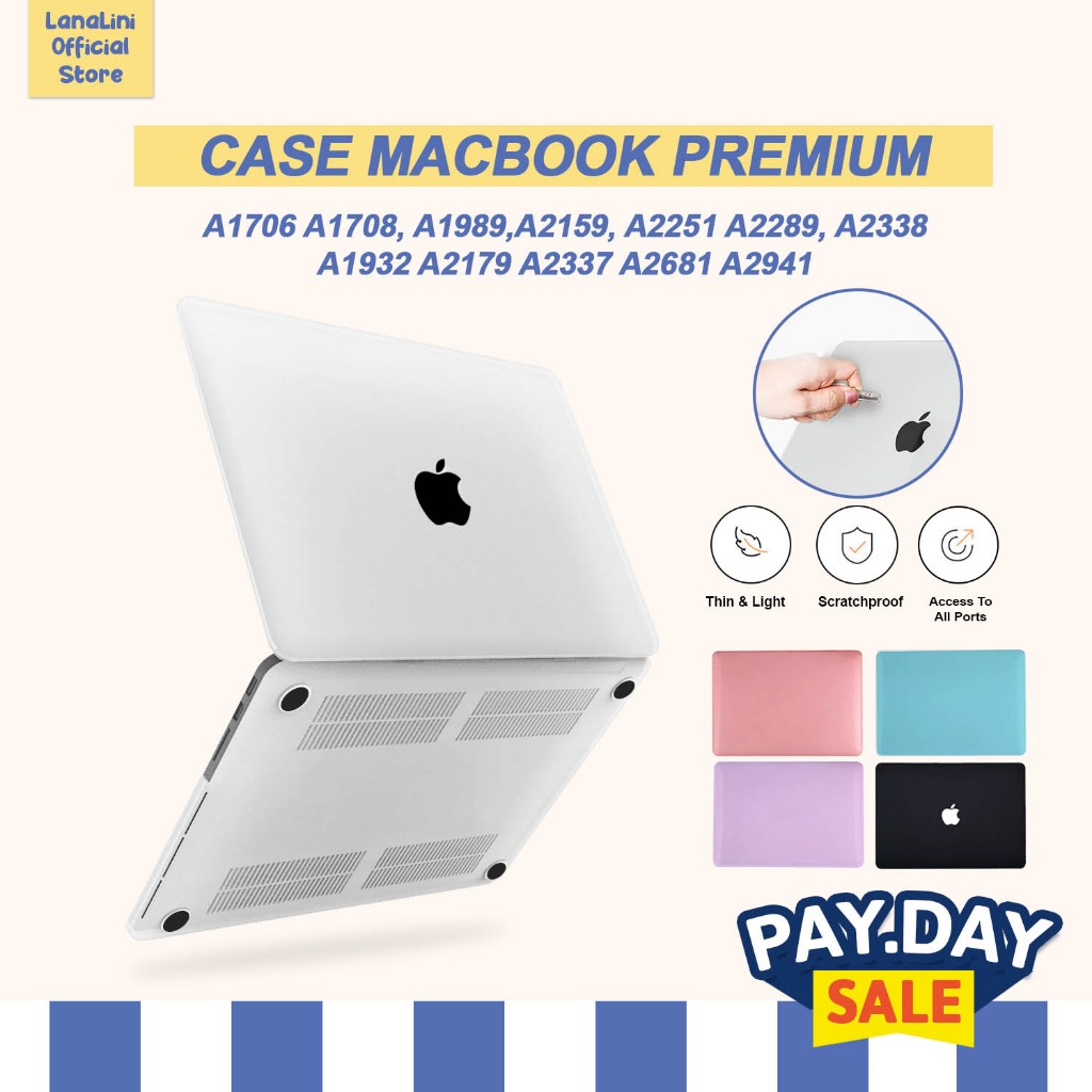 Case Casing Laptop Full Cover Shockproof Clear Matte Transparan Hitam Pink Ungu Biru Kesing Hardcase