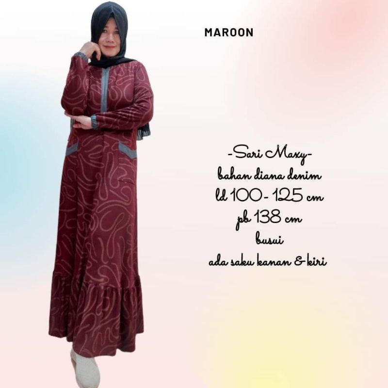 SARI MAXY || BAHAN DIANA DENIM PREMIUM || ELMUMTAZA JEMBER