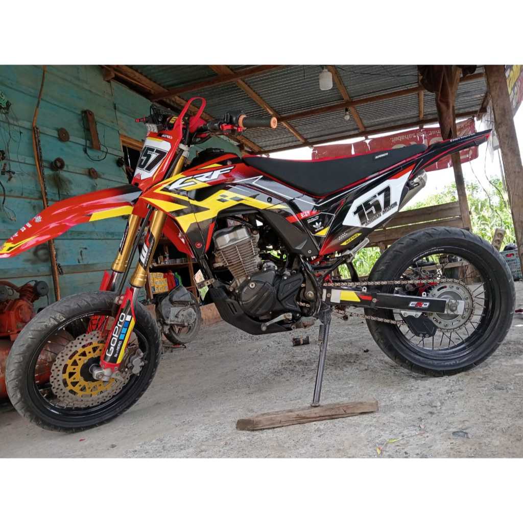 Decal crf 150l fullbody merah kuning hitam keren terbaru bebas request desain