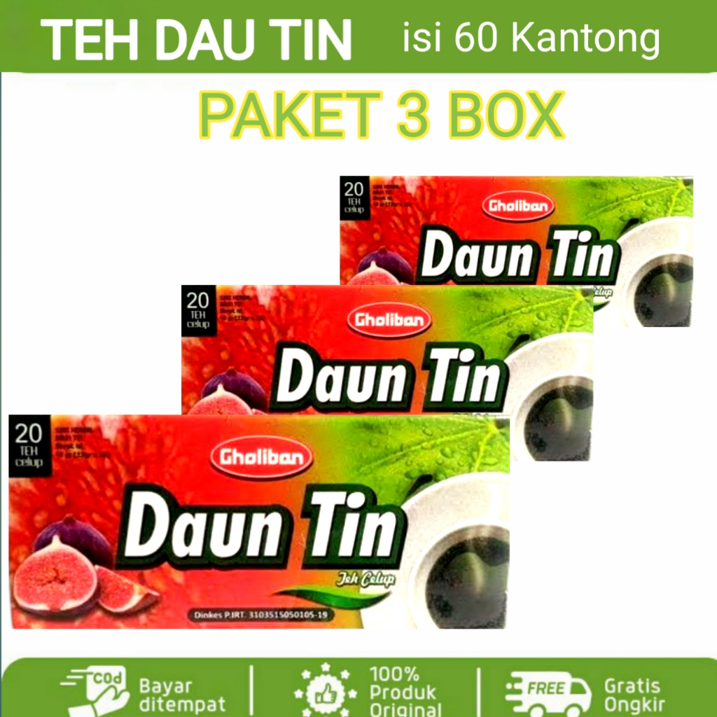 

[ PAKET 3 BOX ] Teh Celup Daun Tin Gholiban