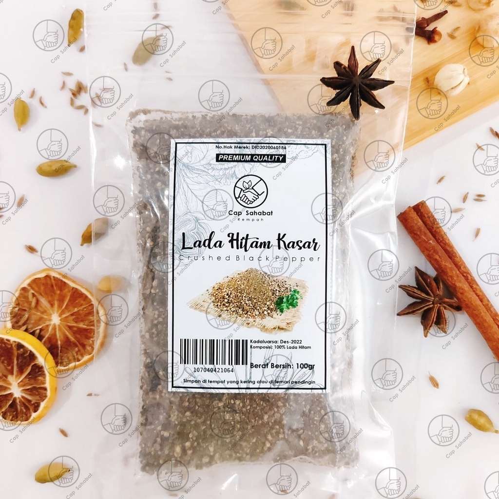 

100gr Lada Hitam Kasar / Crushed Black Pepper / Rempah / JSR 100% PREMIUM QUALITY