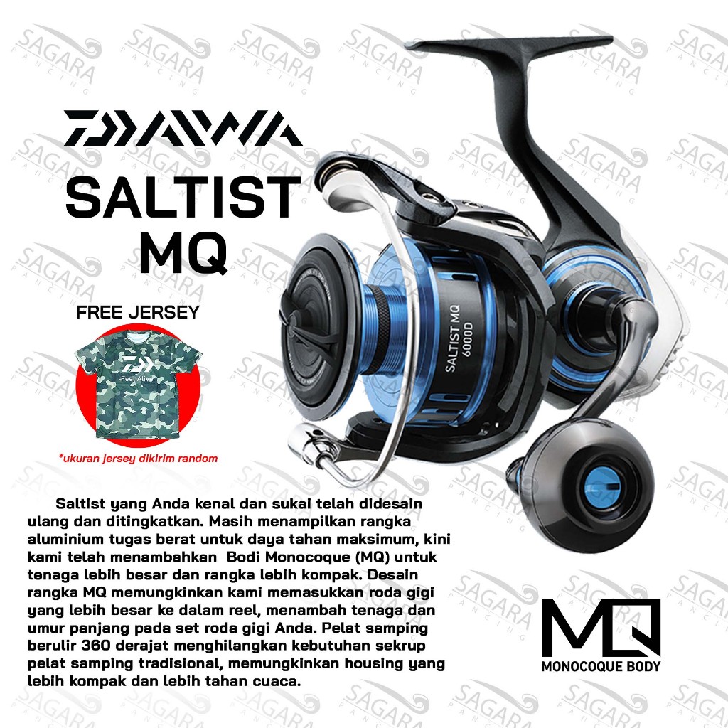 Reel Daiwa Saltist MQ Reel Pancing Spinning Power Handle Monocoque Body