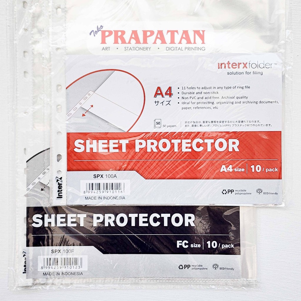 

InterX Sheet Protector SPX100 (ISI 10 PER PACK) | Pelindung Kertas | File Folder Organizer
