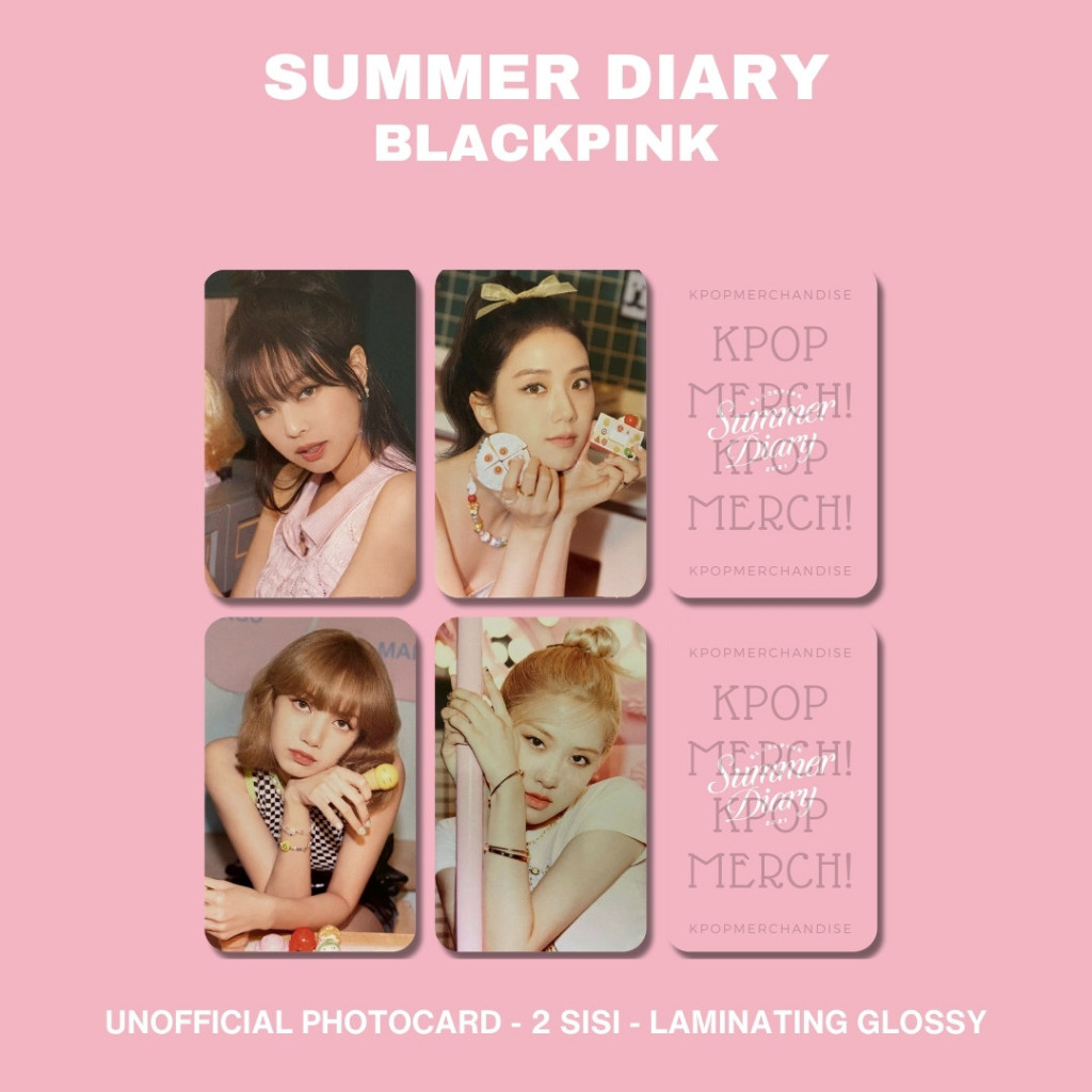 photocard blackpink summer diary pc premium jennie jisoo lisa rose