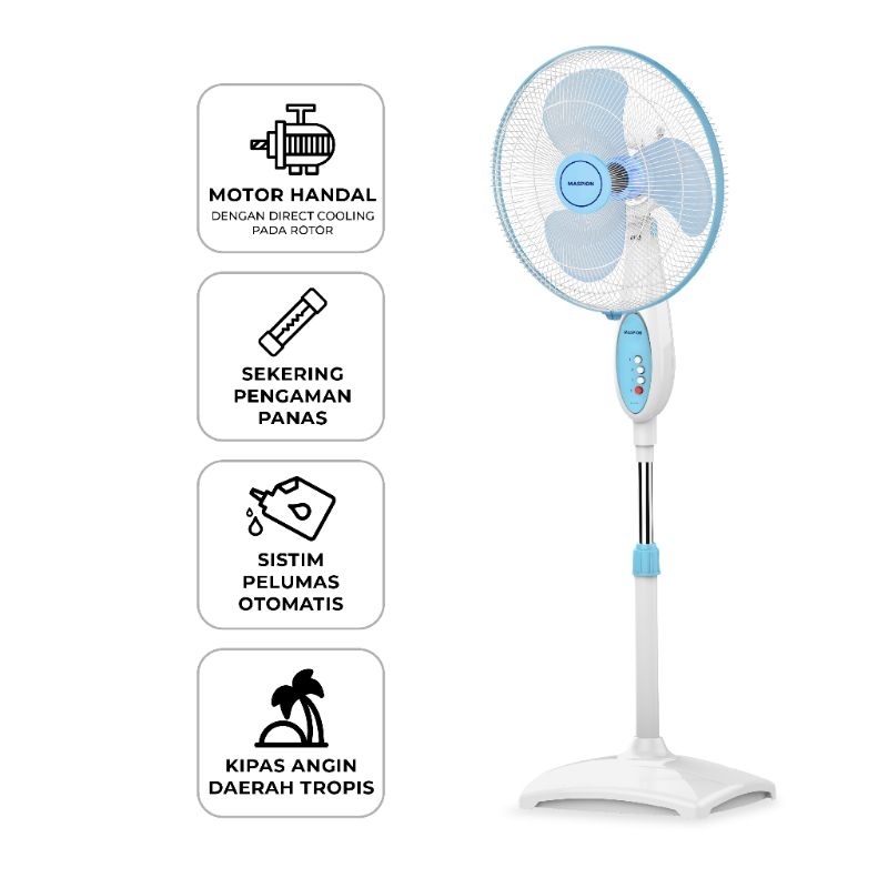 Maspion Kipas Angin berdiri  EX-167S 16inch/40cm 2 fungsi duduk berdiri