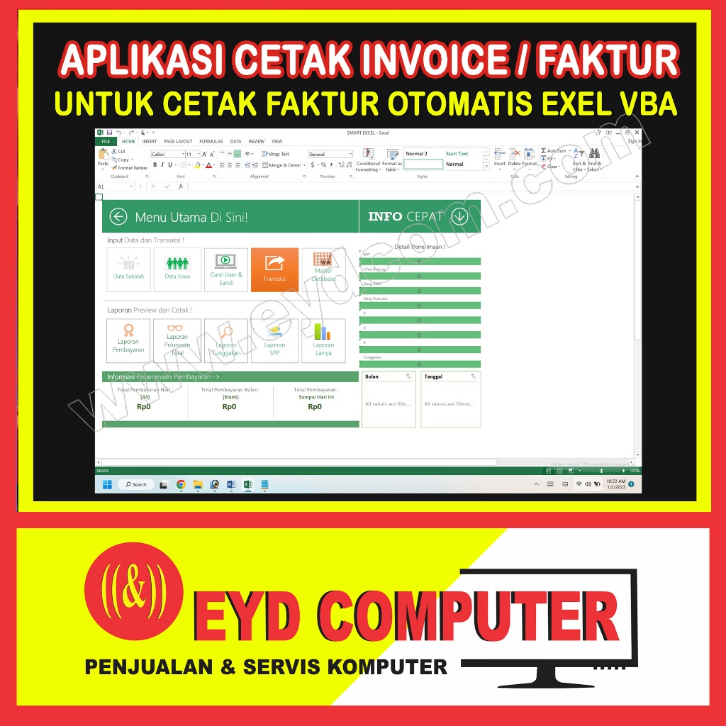 SPP SMART APLIKASI EXCEL PEMBAYARAN SPP SEKOLAH DAN MADRASAH