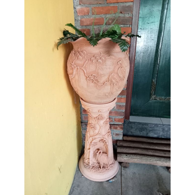 pot gerabah/pot teracota/pot tanah liat/dekorasi/pot bunga/vas bunga/jambangan/pajangan