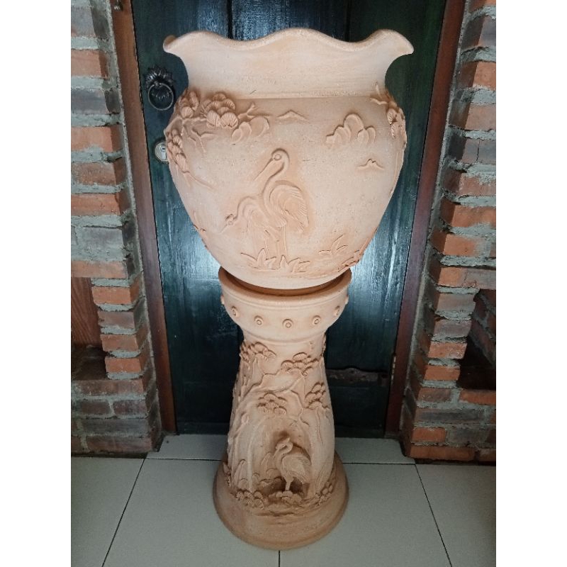 pot gerabah/pot teracota/pot tanah liat/dekorasi/pot bunga/vas bunga/pajangan/pot