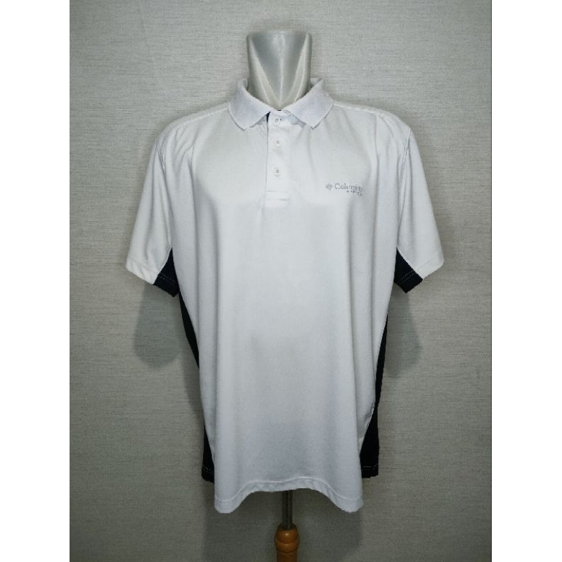 Polo shirt kaos polo Columbia PFG putih navy