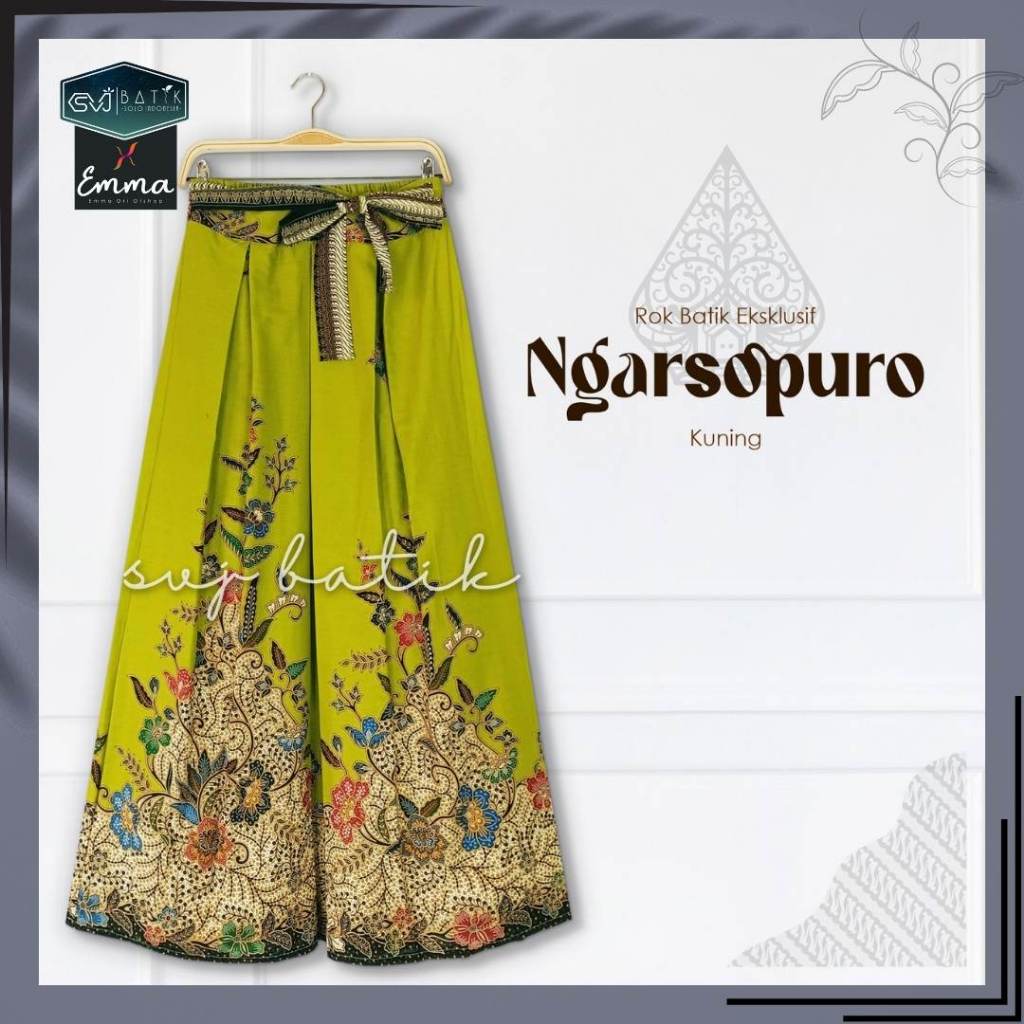 Cuci Gudang  Rok Bawahan Batik Rok Klok A Nyaman Pinggang Karet Rok Lebar Fit Xxl Elegan Asli