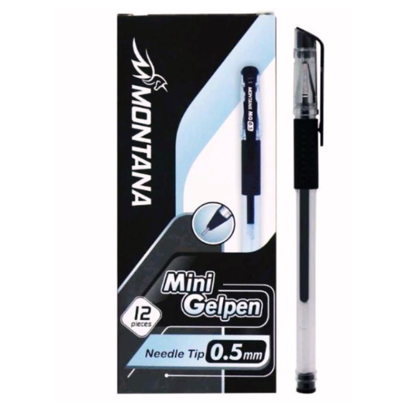 

PULPEN GEL 0.5 HITAM MONTANA 1 PAK isi 12Pcs