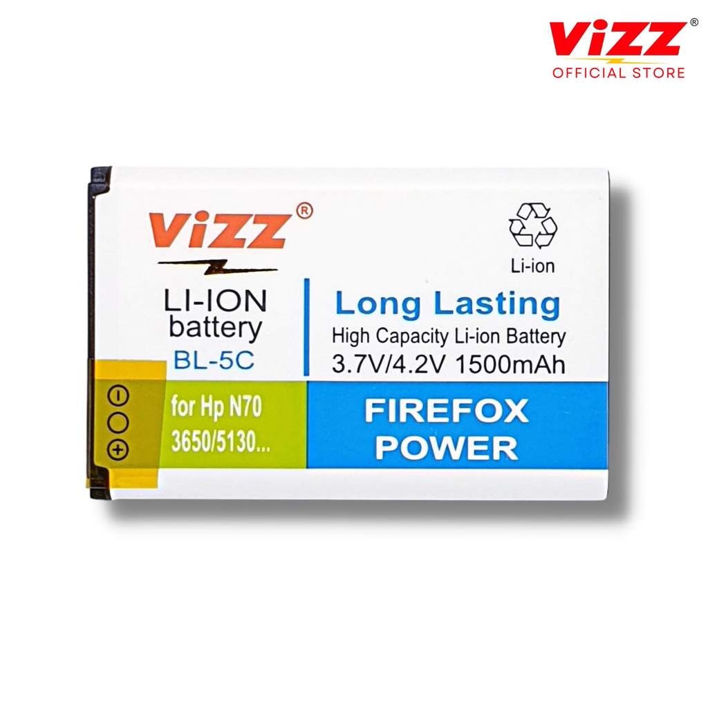 NEW Baterai Merk Vizz BL-5C BL 5C BL5C Original 1500mAh For Nokia 1100 / 1110 / 1112 / 1800 / N70 / 