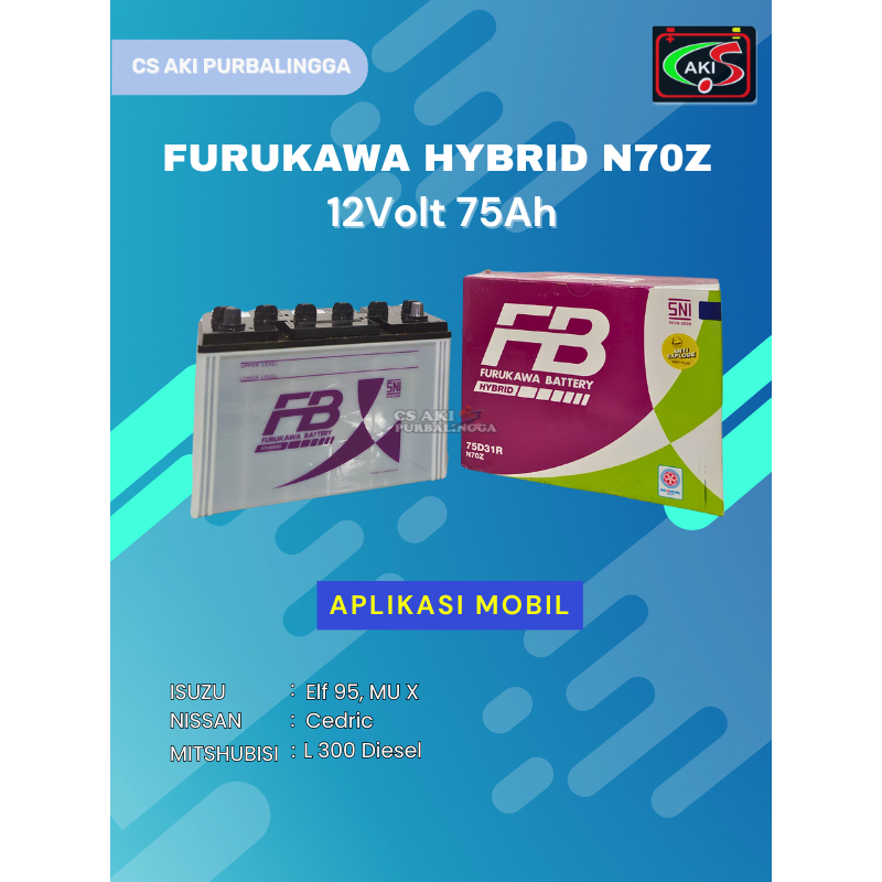 Aki Mobil Furukawa N70Z 12V 75Ah Hybrid